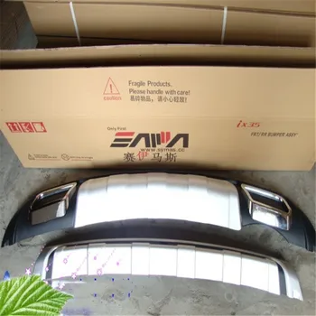 

Car styling For Hyundai ix35 2010-2015 ABS front rear Bumper Protector Skid Plate coverRear Bumper Guard Protector Skid Plate