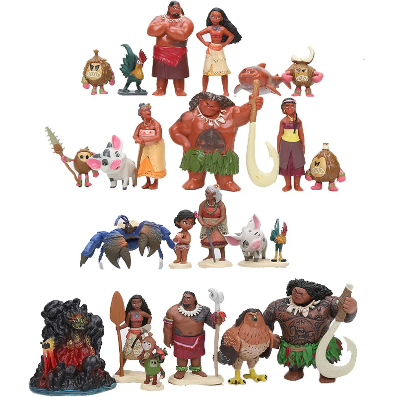 

Cartoon Moana Princess Legend Vaiana Maui Chief Tui Tala Heihei Pua PVC Action Figure Toy Dolls Gifts 3.5-10cm