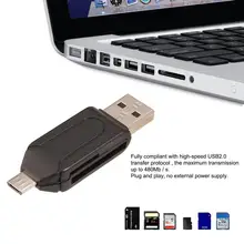 1 шт. Универсальный кард-ридер Мобильный телефон pc кард-ридер Micro USB OTG кард-ридер OTG TF/для флэш-памяти Новейшая Черный