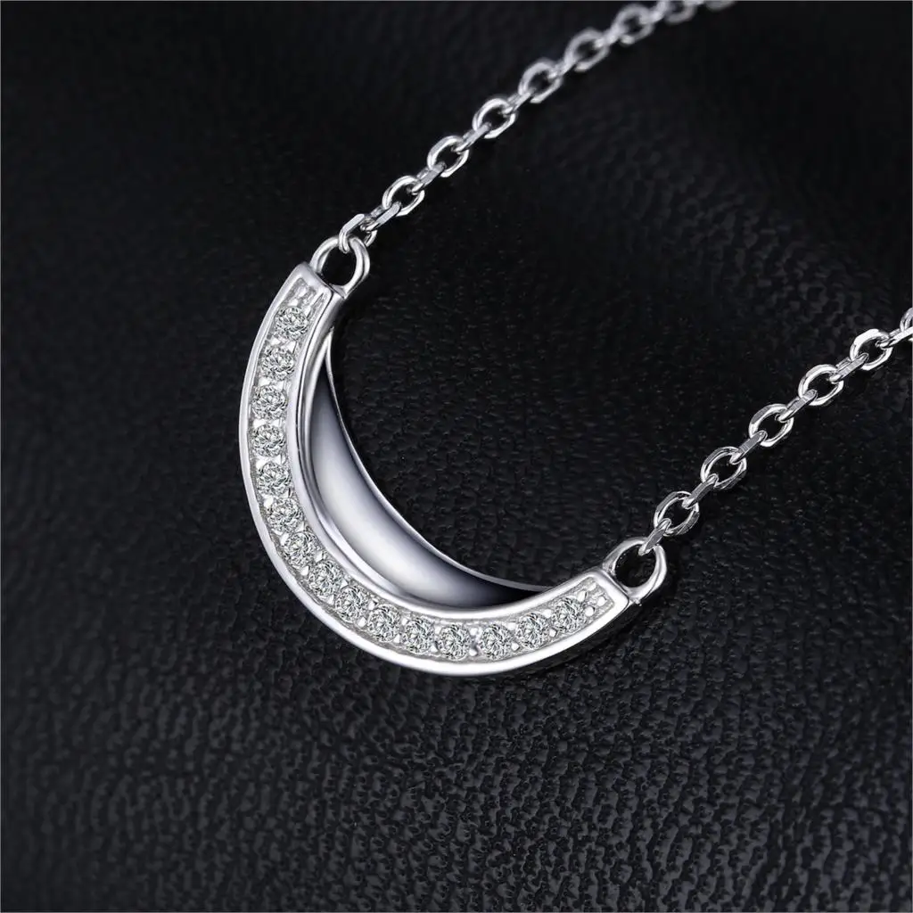 JewelryPalace 925 Sterling Silver Cat Crescent Moon Pendant Women Jewelry 