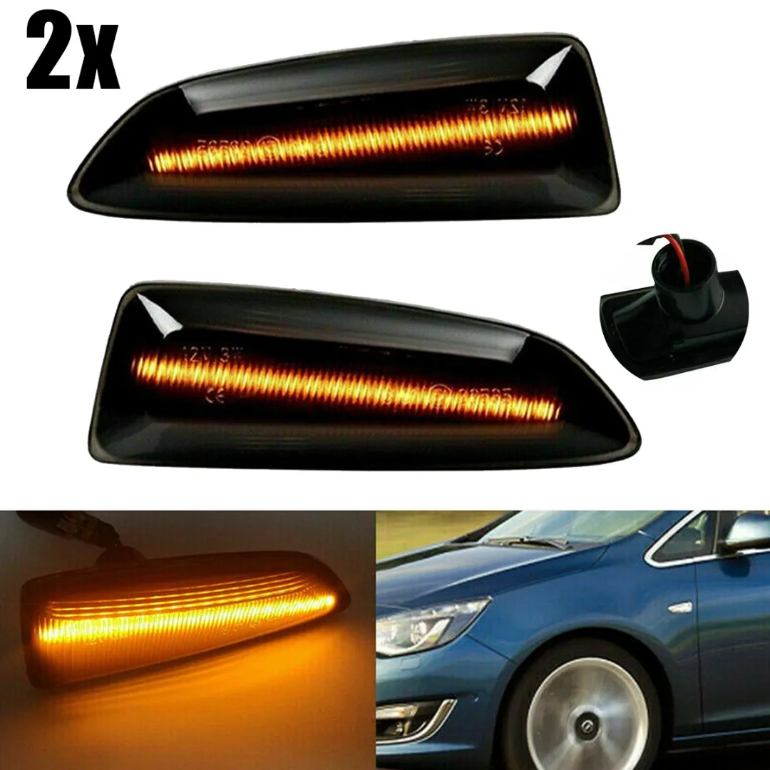 

2pcs/set Yellow LED 8V-30V Side Turn Signal Light ABS Plastic Housing Car Side LED Light Fit for Opel Astra J K Zafira Tourer