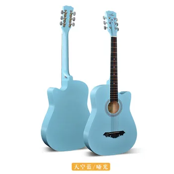 

New 38-Inch Beginner Folk Guitar Manufacturer Basswood Guitar Cutaway Practice Piano Guitar