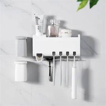 

Solar Energy UV Toothbrush Disinfectant Cleaning Agent Storage Bathroom No Need Charge Toothpaste Dispenser Holder Sanitizer 1PC