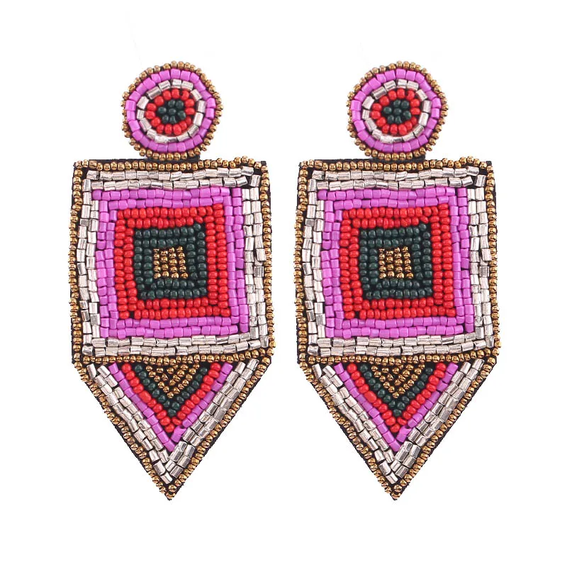 Bohemian Red Beads Tassel Earrings for Women Big Fringe Drop Earrings Long Dangle Earrings Wedding Jewelry Wholesale Oorbellen women earrings