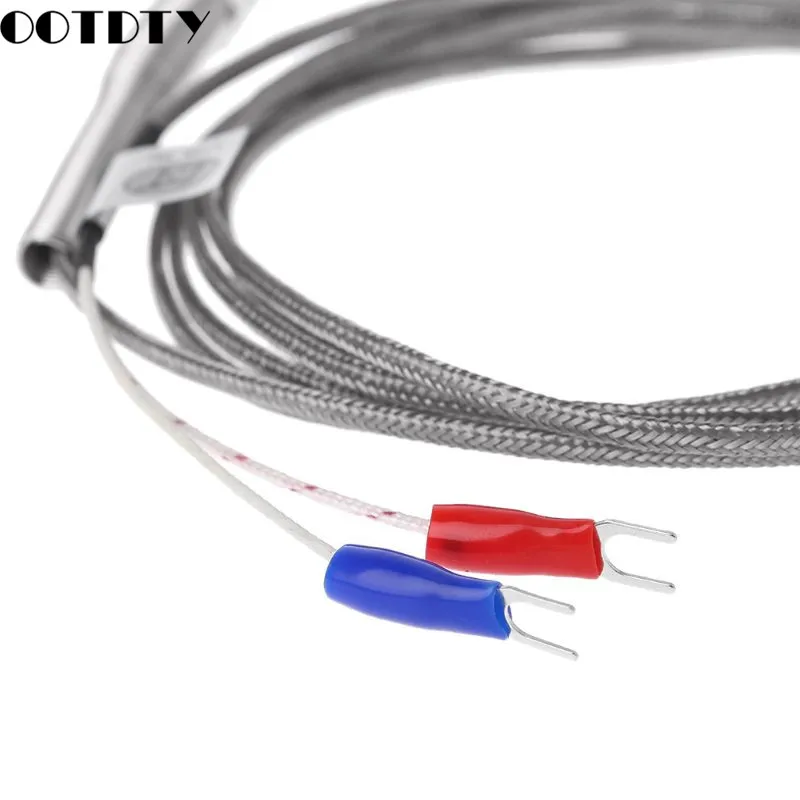 NEINUO 2m Tipo KJ M8 50mm 100mm 150 200mm Lunghezza Del Filo Del Cavo Termocoppia Sonda In Acciaio Inossidabile Termocoppia 0~400C Sensore Di Temperatura (Color : M8 K 2m 100mm - Foto 3
