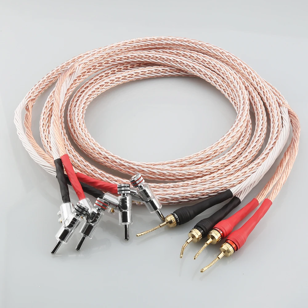 

HI-End 12TC Speaker Cable OCC Copper Audiophile Loudspeaker Cable With Braided Banana Plug