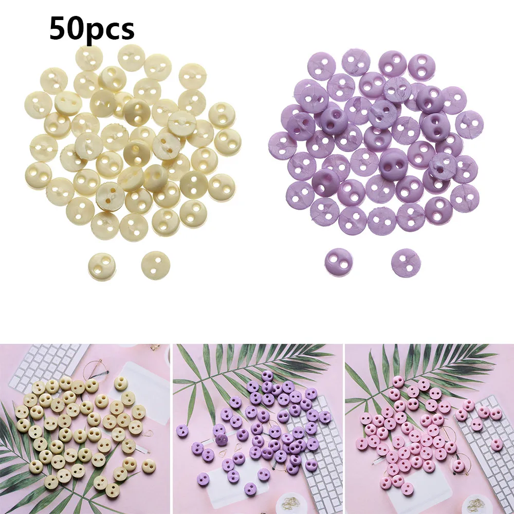 Handmade Mini Round Candy Color Buttons for DIY Doll Clothes