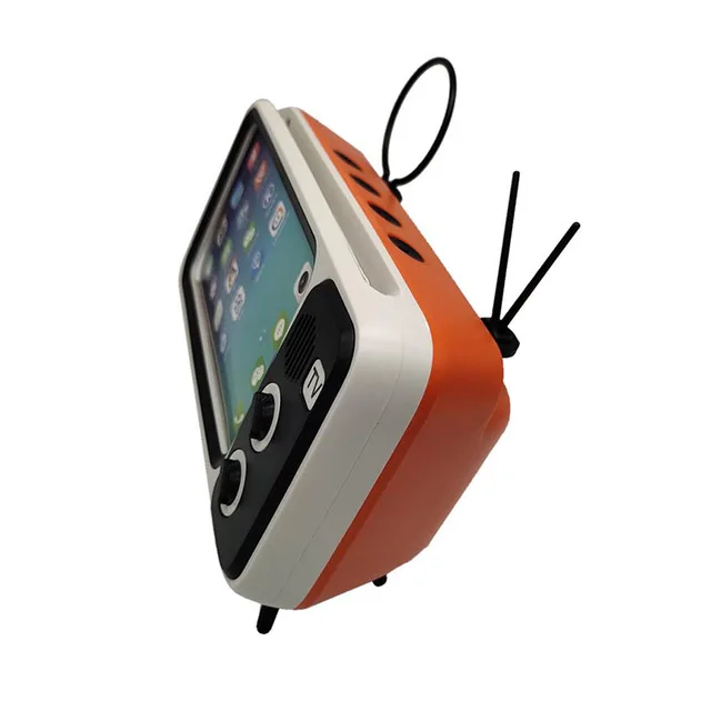 Orange Портативный Ретро ТВ смартфон кронштейн карты Bluetooth динамик открытый беспроводной аудио держатель мобильного телефона - Цвет: Orange