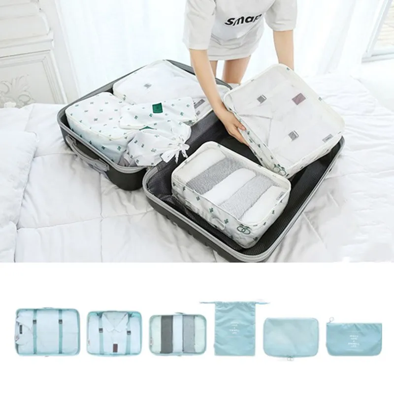 

6pcs/Set Non-Woven Packaging Cube Travel Bags System Durable Large Capacity Bag Home Storage Bag