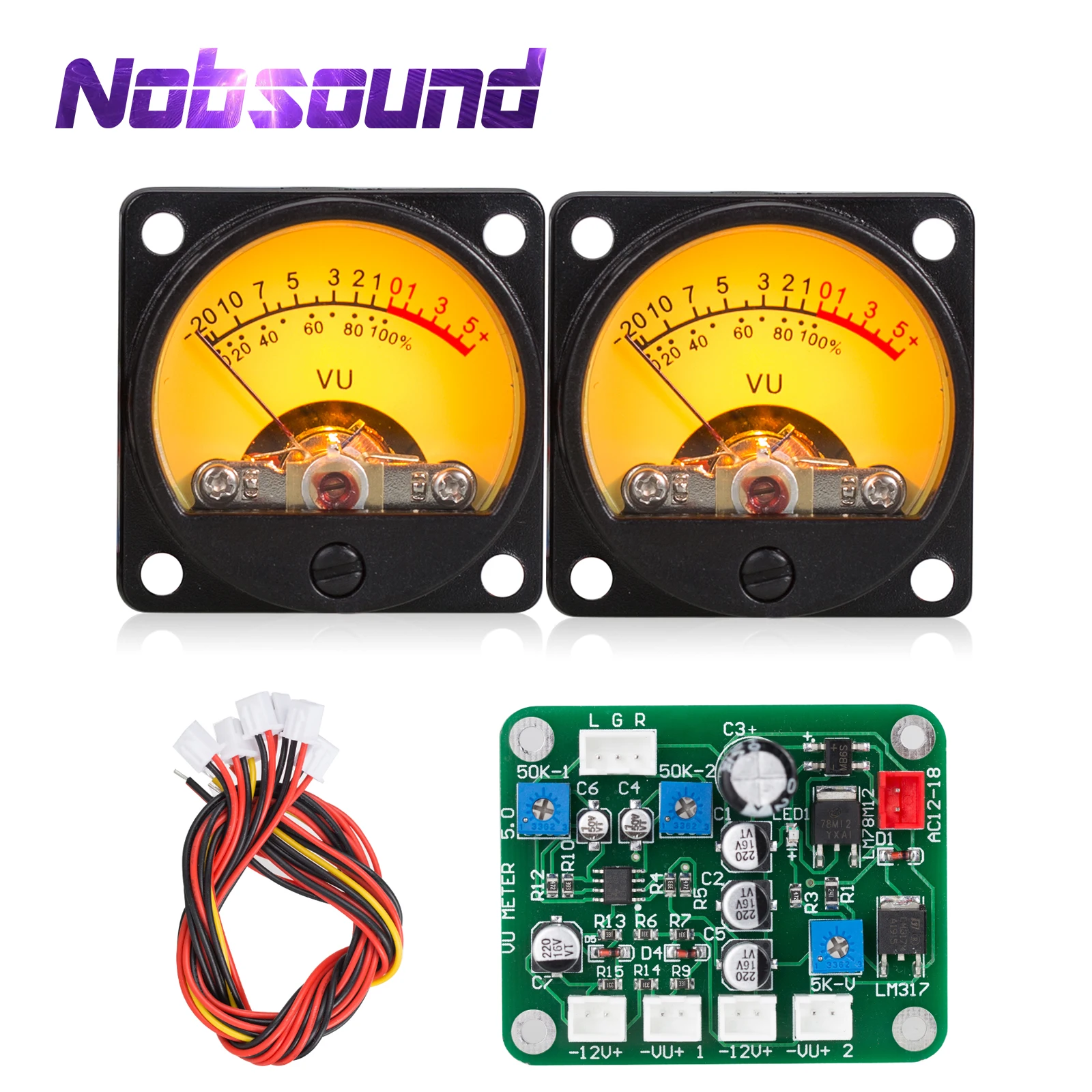 Nobsound двойной аналоговый СЧЕТЧИК УФ дБ панель дисплей звукового уровня и плата