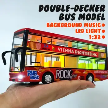 

1:32 alloy car models,high simulation city bus, toy vehicles, pull back & flashing & musical 3 Color kids gift