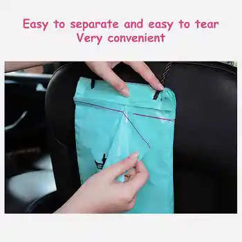 

50Pcs Car Garbage Bag Organizer 38*18cm Disposable Sealable Storage Bag Self-adhesive Auto Seat Back Hanging Trash Bin Interior