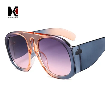 

SHAUNA Summer Styles Oversize Women Round Sunglasses Brand Designer Trending Men Gradient Lens Glasses UV400