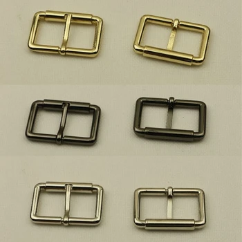 

2pcs Metal Heavy Duty Hand Bag Shoe Strap Belt Web Adjust Roller Pin Buckle Snap Rectangle Ring Leather Metal Pin Belt Buckles