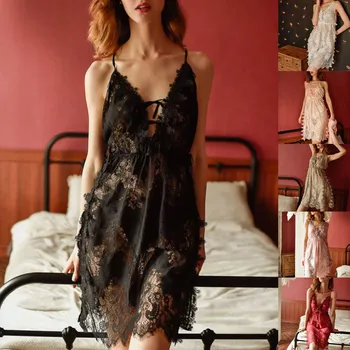 

women nightgown Bow Nightdress Lingerie Women Underwear Sleepwear New Sexy Fashion night dress camisola
