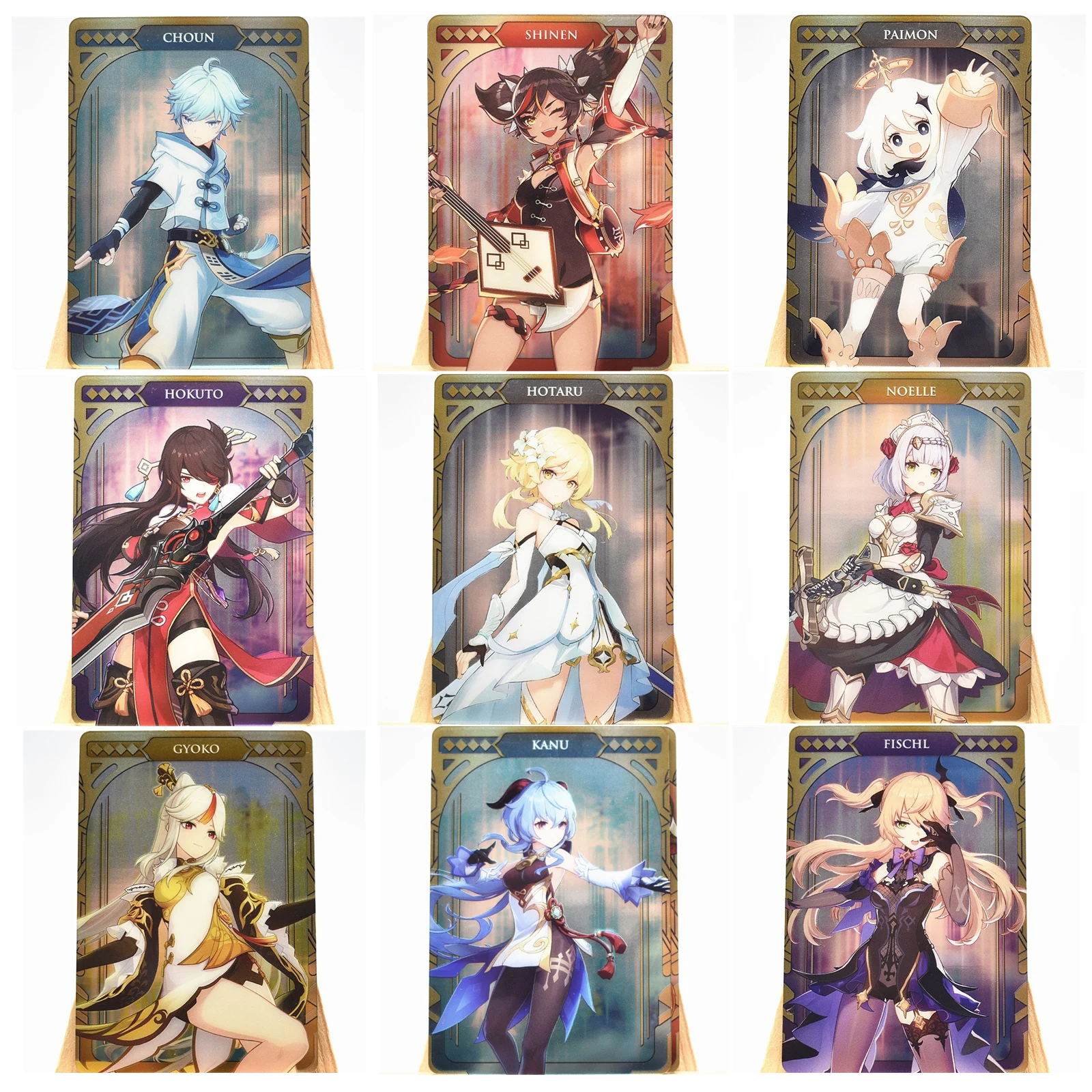 Original Bandai Game Card Toys Genshin Impact Project Lumine Paimon Keqing Barbara Klee Kokucei Collection Anime Gift | Игрушки и хобби