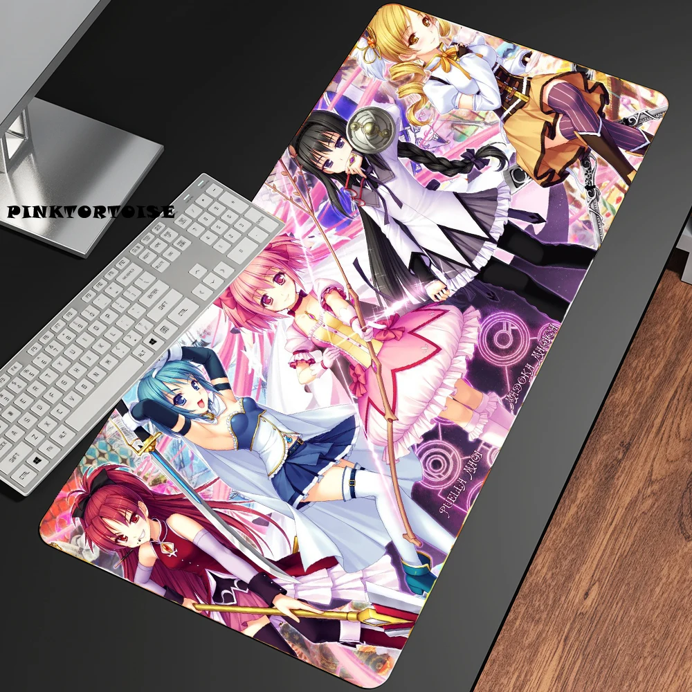 

PINKTORTOISE Anime Puella Magi Madoka Magica Mouse Pad Office Desk Mat Genshin Impact Computer Loptop Large Rubber Anti-Slip Pad