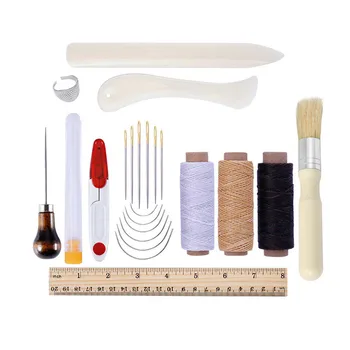 

Bookblinding Kits Leather DIY Handwork Starter Pack Sewing Needles Brush Ruler Thread Tool Sets