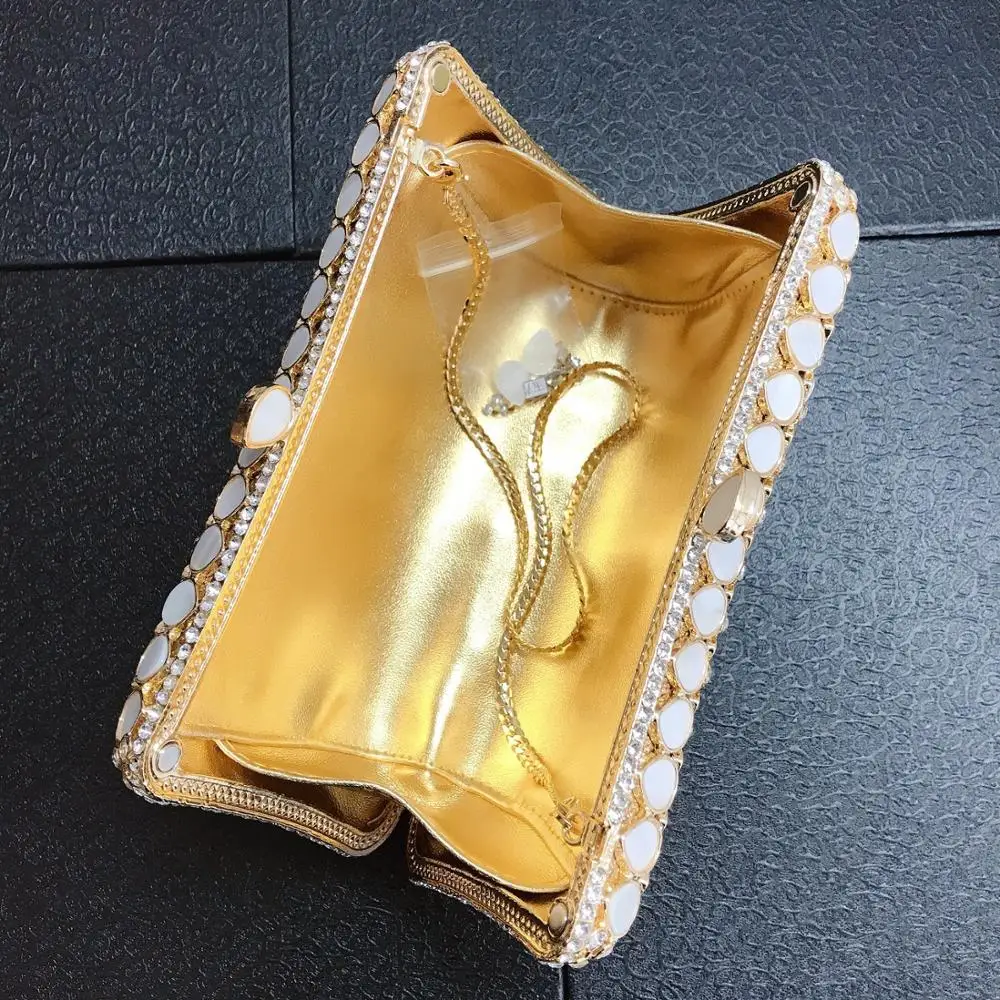 XIYUAN Women Evening Clutch Bag Bridal Wedding Elegant Party Handmade clutch purse Womens Handbags Purses Hollow Out Metallic 6
