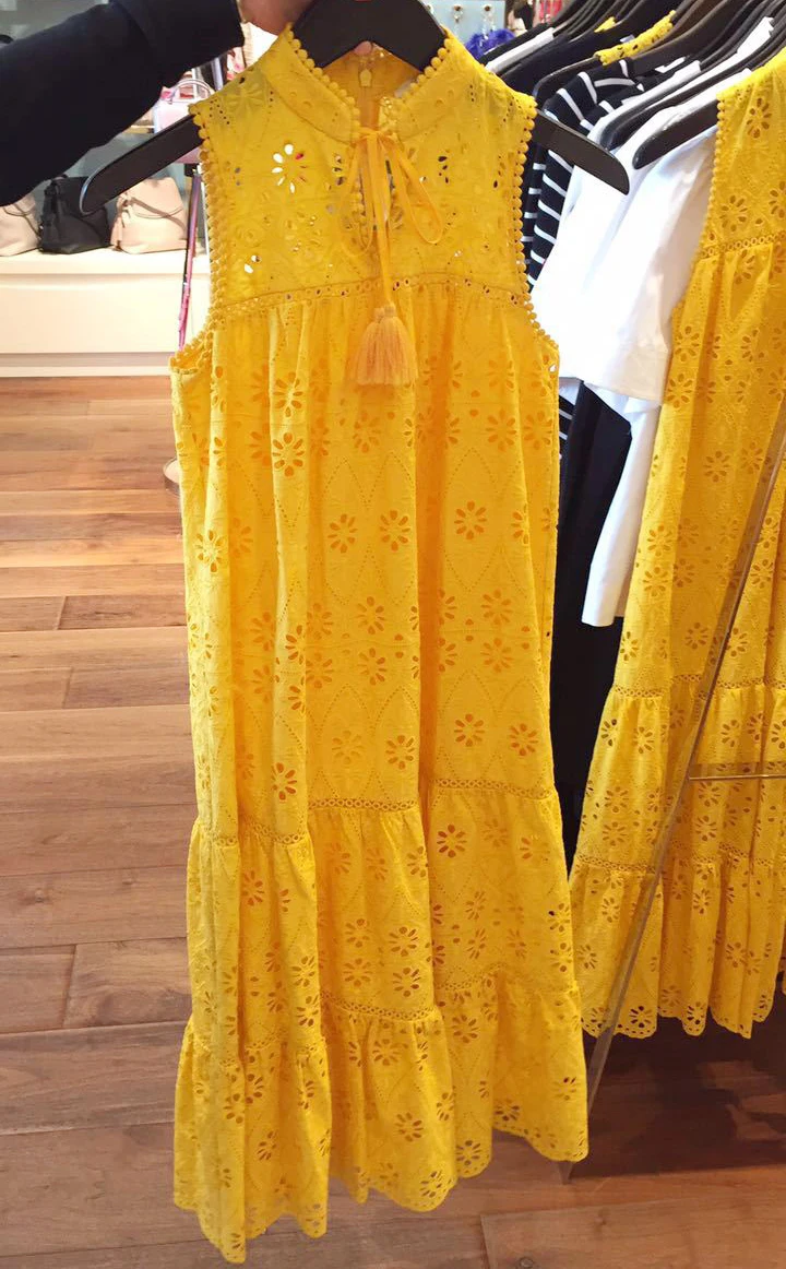 yellow lace maxi dress
