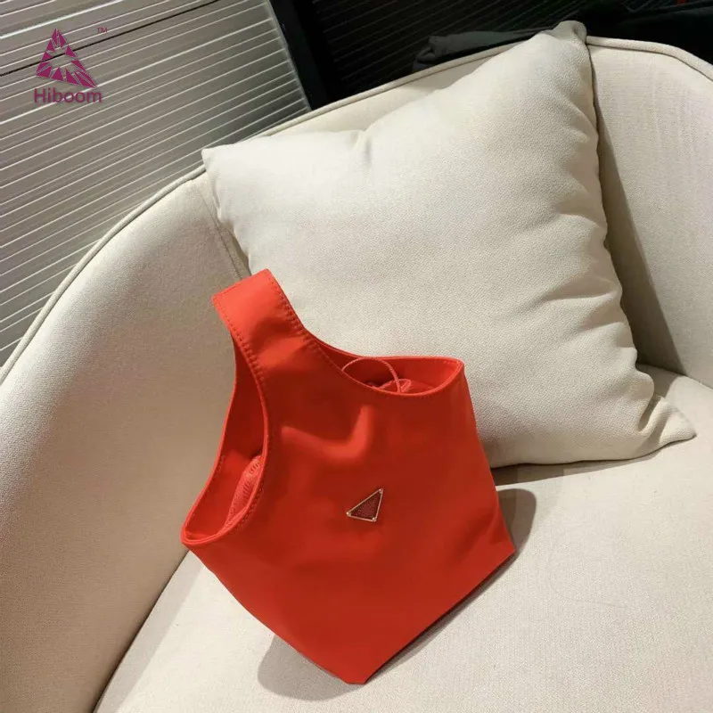 

Hiboom Pre-autumn New Nylon Handbag Triangle Drawstring Vegetable Basket Hand Bill Of Lading Shoulder Mahjong Bag Female Bag