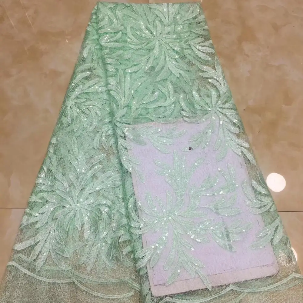 Французская Кружевная Ткань 5yds/pce, красные блестки, вышивка, сетчатая ткань, женские великолепные Роскошные вечерние платья asoebi, новинка - Цвет: 9