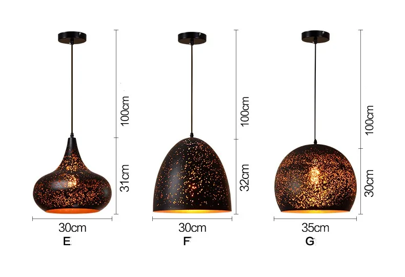 Винтажный Железный Абажур с гравировкой, подвесной светильник в скандинавском стиле, подвесной светильник в стиле ретро, E27, бар, кухонный светильник, промышленный подвесной светильник