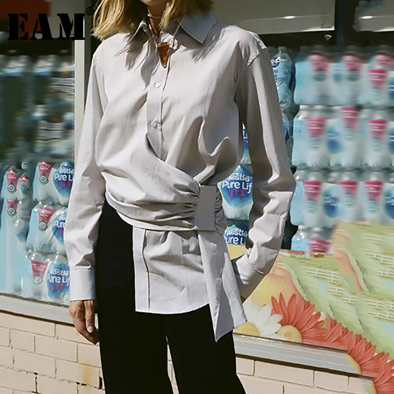 European Fashion Pleat Blouses 2019 Autumn New