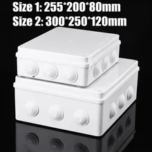 ABS пластик IP65 водонепроницаемая распределительная коробка DIY наружная электрическая Соединительная коробка кабельный филиал 300X250X120 мм