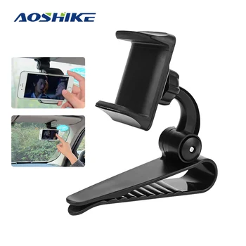 

AOSHIKE 1PCS Universal Car Clip Sun Visor Car Phone Holder Mount Stands for iphone 8 XS Max Xiaomi Huawei GPS Cell Phone Bracket
