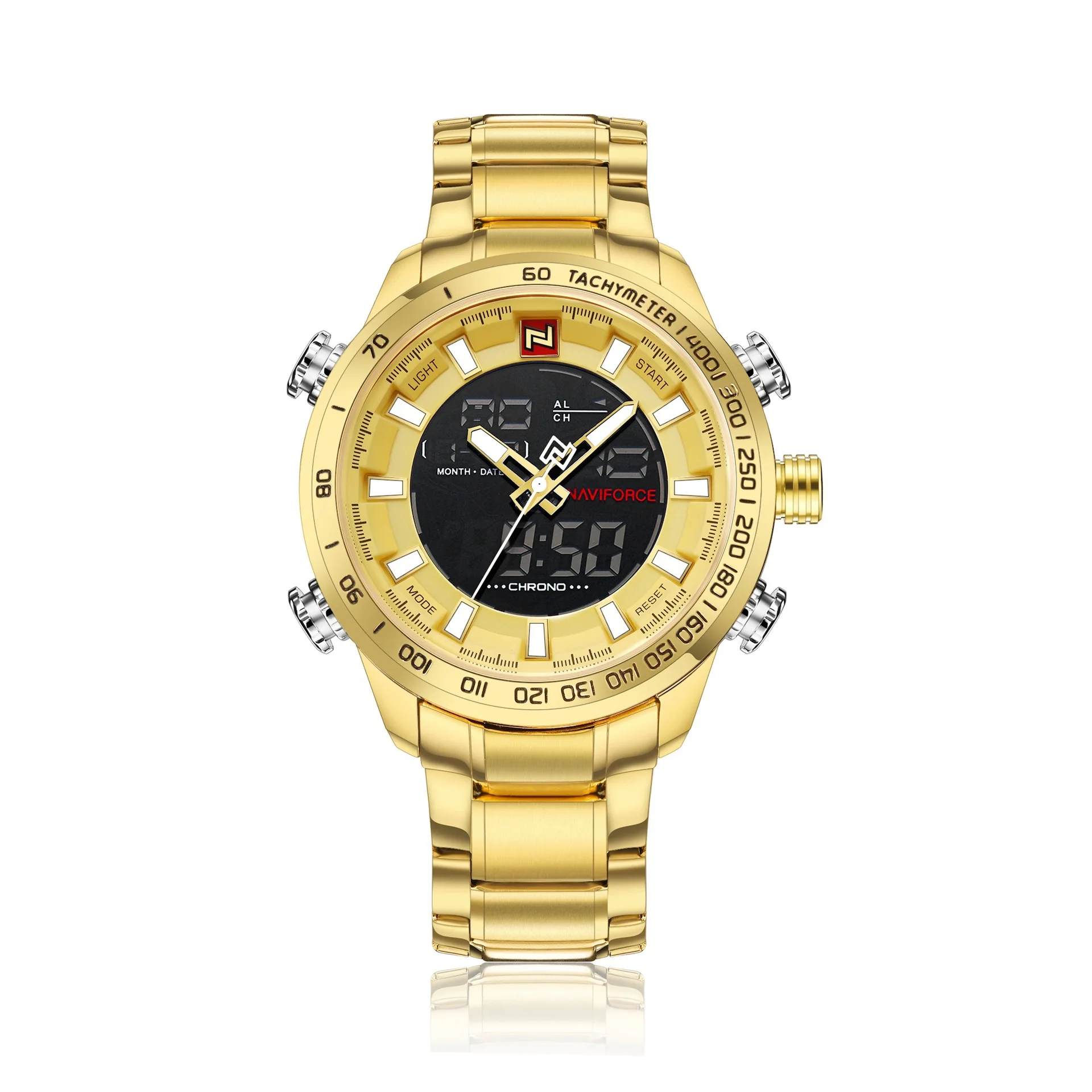 

Naviforce Xiang Speed 9093 MEN'S Watch Electronic Quartz Watches MEN'S Quartz Watch Waterproof Steel Belt Watch