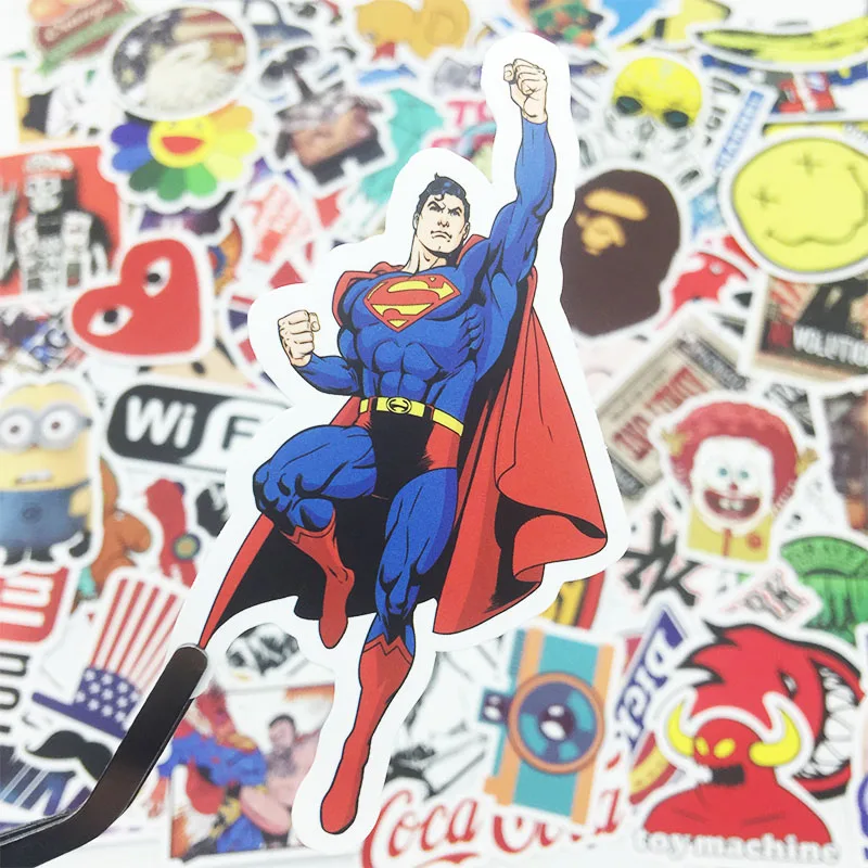 

NEW!! 100Pcs random NO Repeat Mixture waterproof Stickers Doodling Travel DIY Stickers On The Car Motorcycle Luggage Laptop Bike