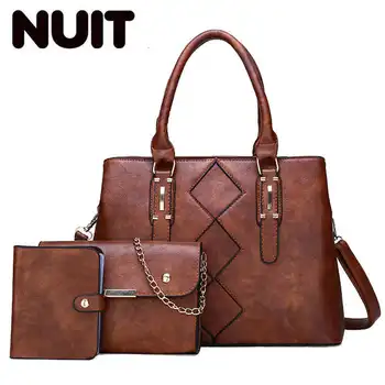 

2020 New 3 Pcs Set Women Bag Luxury Women Handbags Designer High Quality Pu Leather Large-capacity Handbag Shoulder Bag