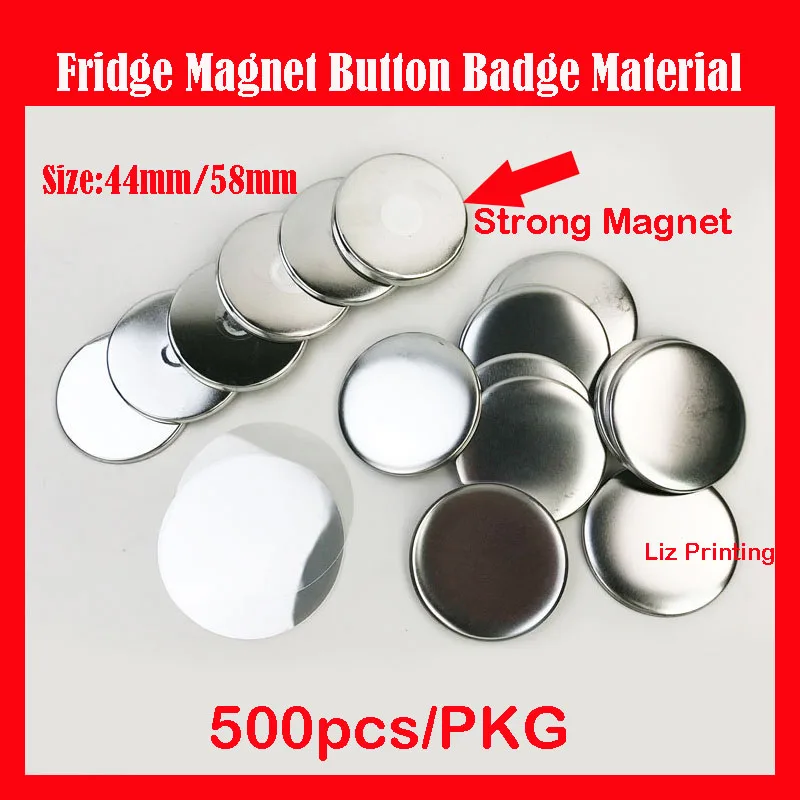 500 шт 58 мм значок на магнитной кнопке пустой Материал Магнитный значок на холодильник магнит материал