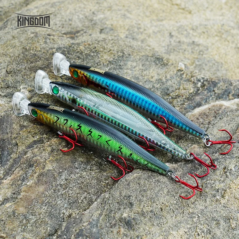 Kingdom Fishing Lures Hard Swim Baits Minnow Floating Poppers Pencil Switchable 4 Lip 5 Different Action Wobbler Fishing Tackle