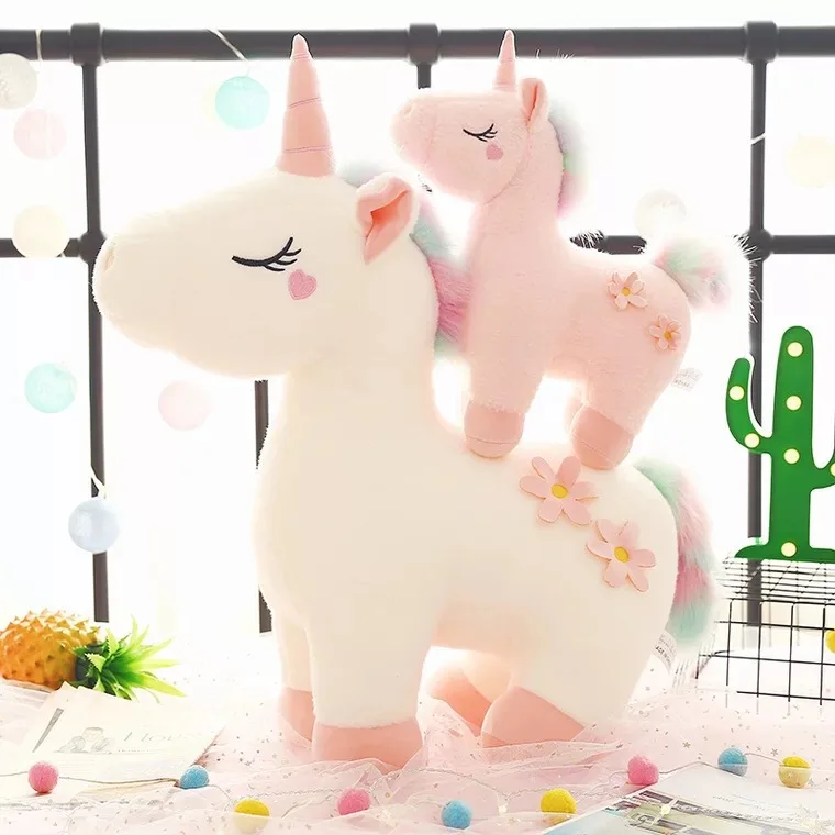 

New Style Dreamy Angel Unicorn Plush Doll Cute Rainbow Pony Doll Hot Selling Pink for a Girlfriend Gift