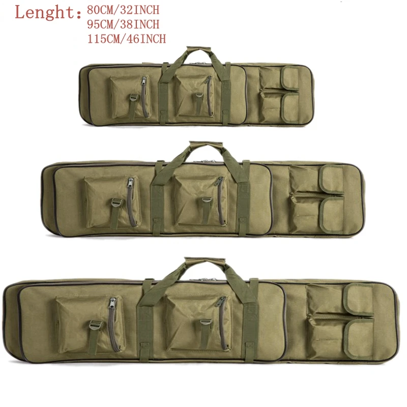 

80cm 95cm 115cm Tactical Double Rifle Carry Backpack Tan Hunting Duel Gun Handbag Integrated Pistol Gun Cases Free Shipping