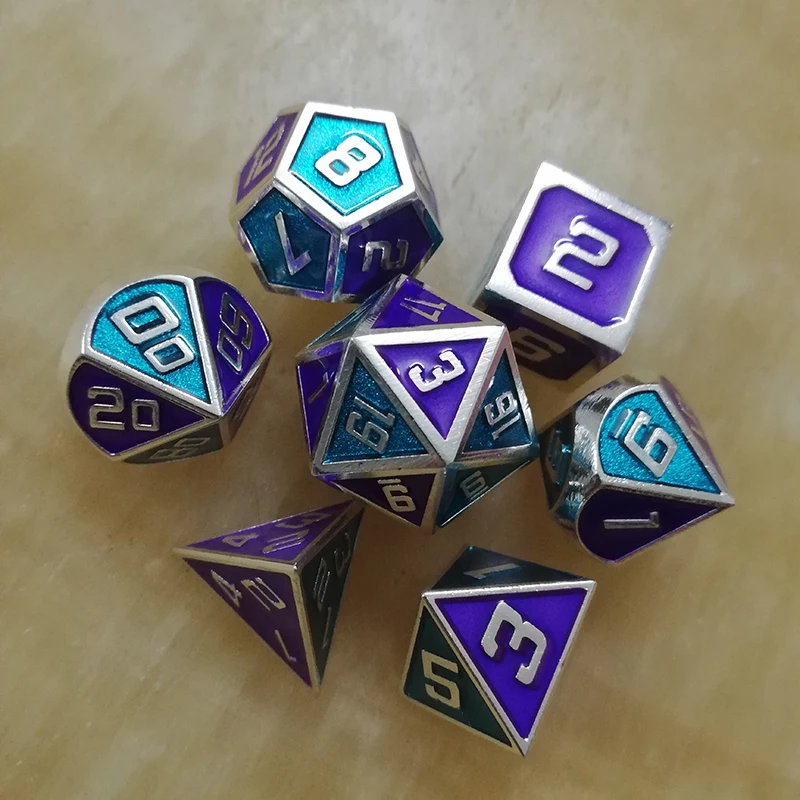 Игральные кости dnd металлический rpg набор многогранные игральные d20 10 6 8 12