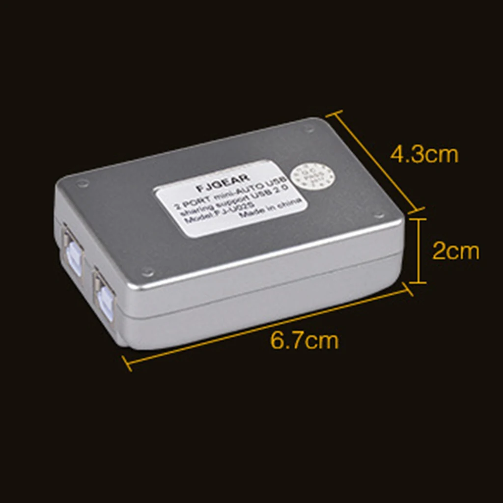 ABS 2Port USB2.0 Type-b Printer Switch Hub Switcher Sharing Box For Computer