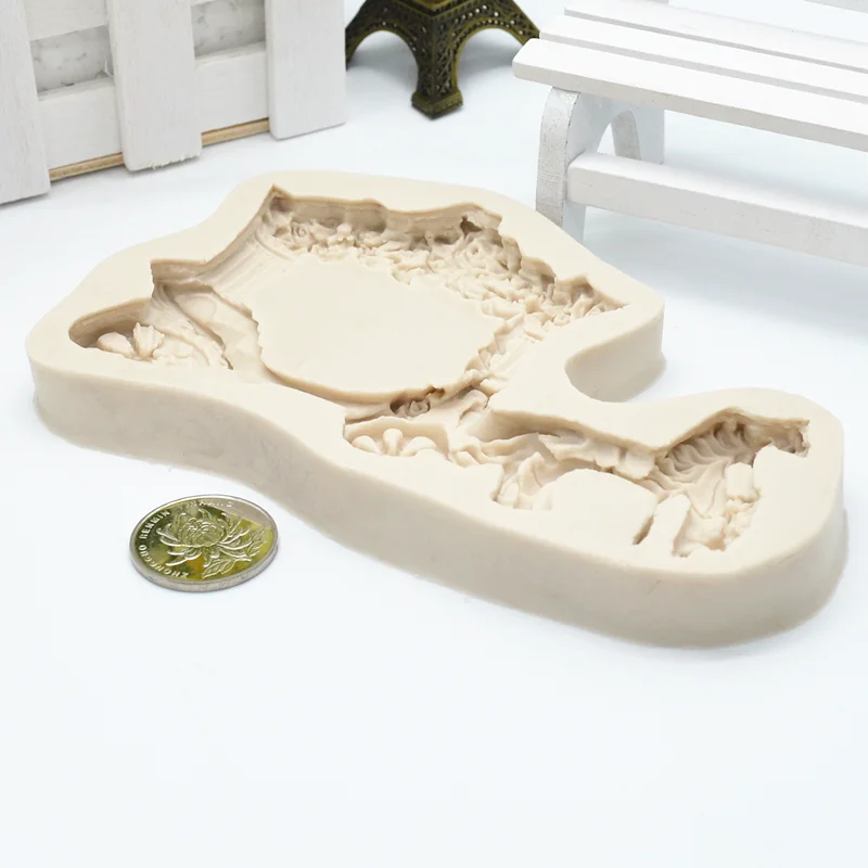 Retro Carriage Silicone Mold Kitchen Baking Resin Tool Dessert Cake Lace Decoration DIY Chocolate Pastry Candy Fondant Moulds