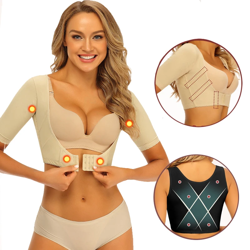 Women Arms Shaper Slimming Body Shaper Shoulder Underwear Back Posture Corrector Humpback Prevent Power Stone Raise Chest Lifter yummie shapewear