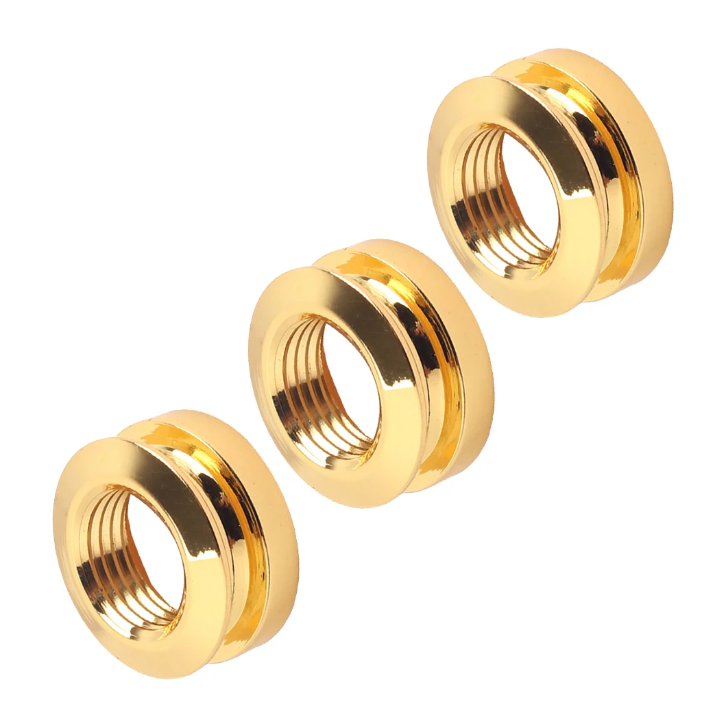 3 Pieces Copper Guitar Endpin Jack Strap Buttons for Guitar/Bass Replacement Parts