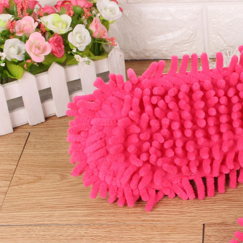 flowerHousehold Goods Thickened Rriped Double-layer Removable Washable Chenille Lazy Floor Household Floor Slippers Mop For Wash