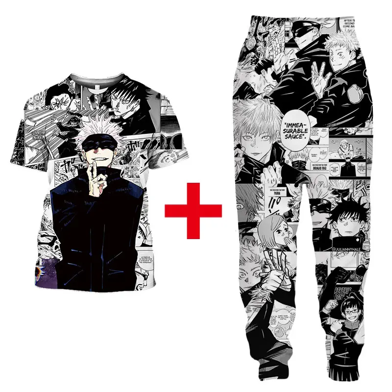 SONSPEE Men Women Sweatpants Japan Anime Jujutsu Kaisen Many Faces Trousers Casual Joggers Baggy 3D Print Hip Pop Long Pants casual pants for men