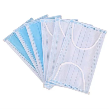 

50pcs disposable protective mouth mask 3 layer anti-pollution dust face filter masks respirator anti-bacterial safey face masks