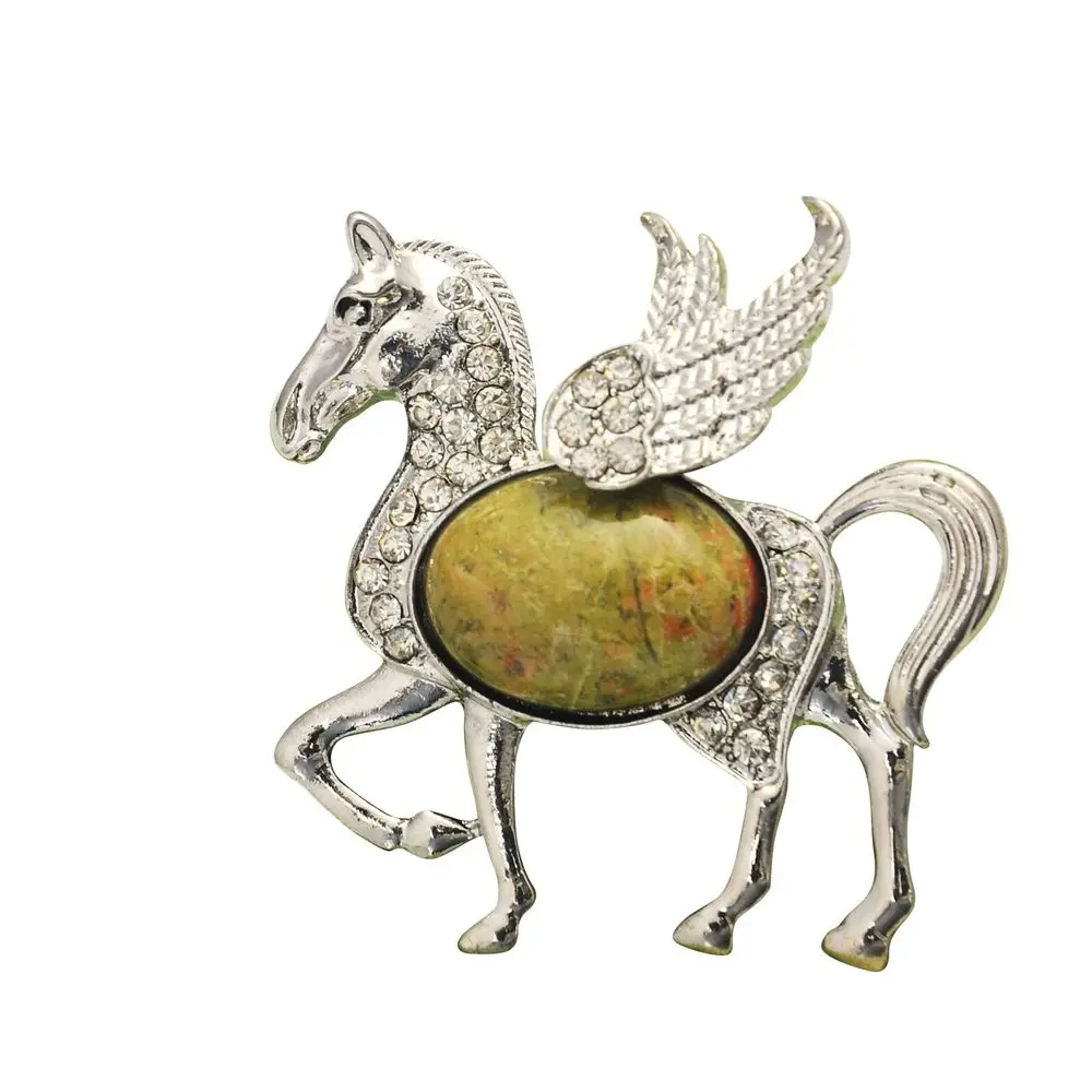 Женская подвеска в виде единорога ASHMITA ожерелье с кристаллами и крыльями лошади