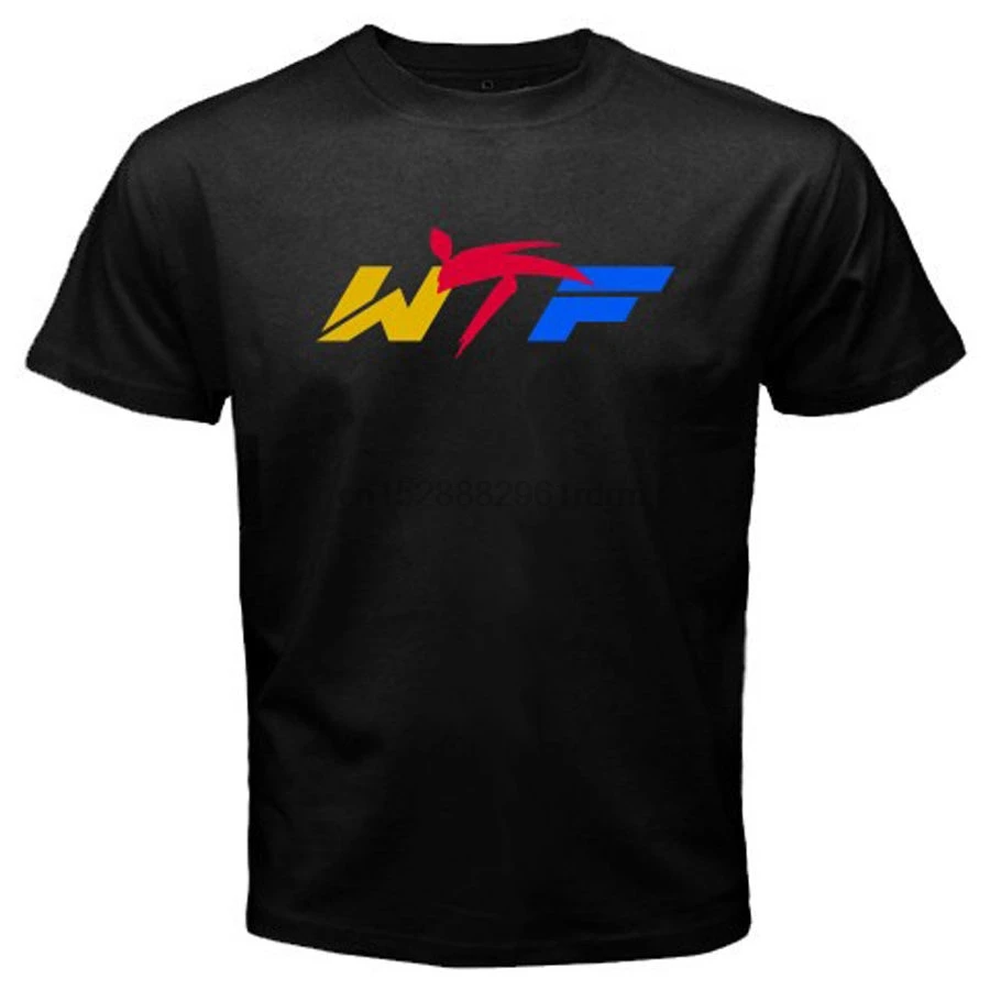 Новинка WTF World Taekwondo Federation Logo Мужская черная футболка Размер S до 3XL 100% хлопок топ