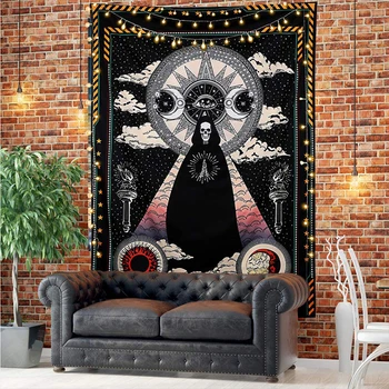 

Witchcraft Sugar Skull Tapestry Wall Hanging Wall Cloth Hippie Tapestry TV Big Cover Witchcraft supplies Psychedelic Tapestry
