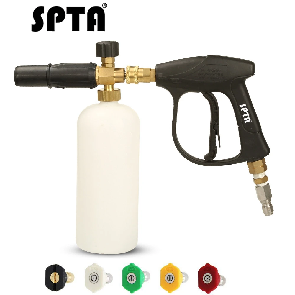 SPTA пистолет высокого давления пенная насадка профессиональный генератор автомобильная мойка пена бластер пена мойка пистолет Tornado чистящий инструмент - Цвет: 1Gun 5 Spray Heads