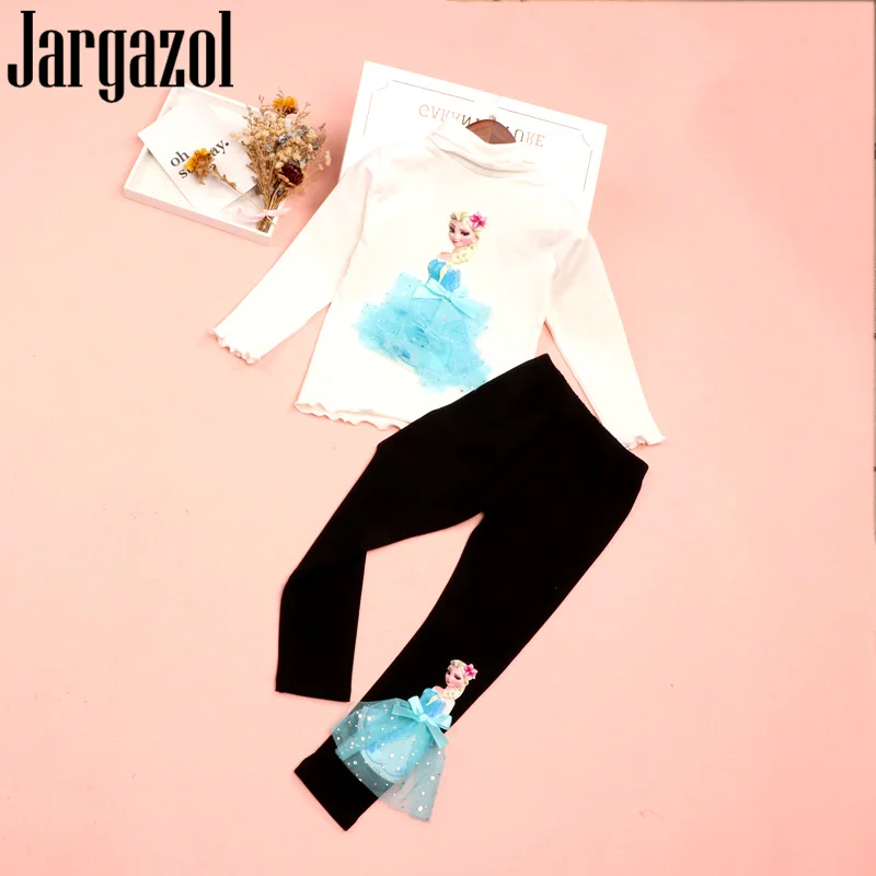 

Jargazol Autumn Girls Clothes Icing Elsa Costume Sofia APPLIQUE 3D Embroidery Fall Teenagers Kids Clothing Set Kids Cute Outfits